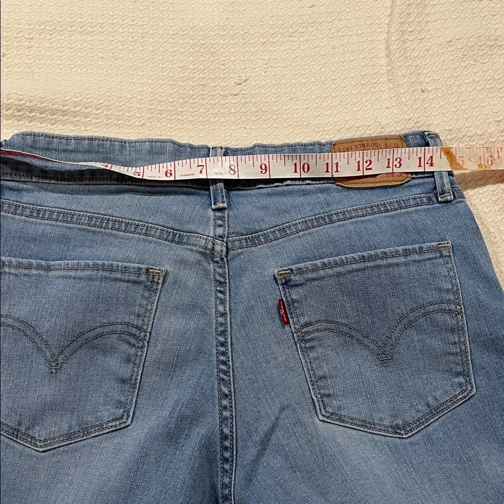 Levi's Light Wash Blue Denim Bermuda Shorts Soft Rolled Hem